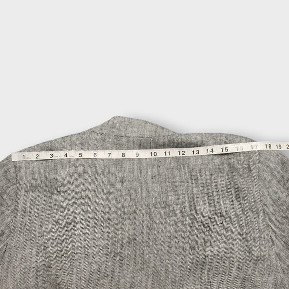 Coldwater Creek Linen Open Draped Asymmetric Jacket Grey Herringbone Sz XL (18) - Picture 10 of 11